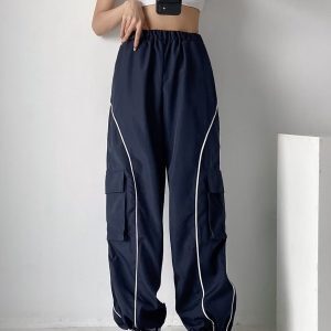 High-Waisted Y2K Jazz Dance Hip Hop Pants for Women - Retro American Casual Wide-Leg Trousers