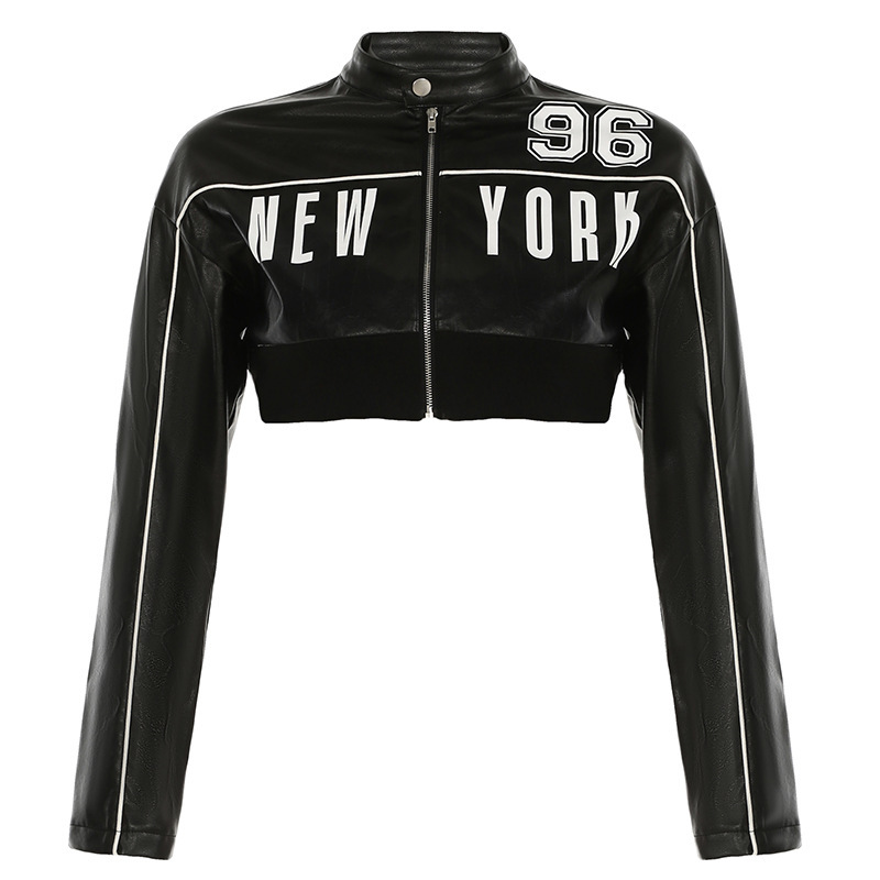 Hip-Hop Dance Set for Women - Ultra-Short Leather Jacket & High-Waisted Camouflage Cargo Pants - Trendy Streetwear Outfit