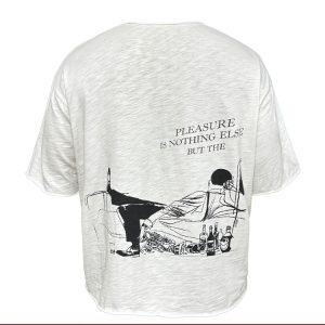 Holiday Carnival Short Sleeve Bamboo Cotton T-Shirt with Rolled Cuffs - Casual Y2K Wide Fit Tee