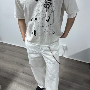 Holiday Carnival Short Sleeve Bamboo Cotton T-Shirt with Rolled Cuffs - Casual Y2K Wide Fit Tee