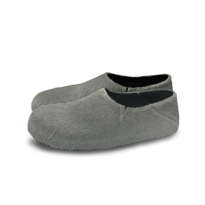 Horsehair Mule Shoes with Tanned Leather and Rubber Sole - Stylish Slip-On Design for Effortless Chic