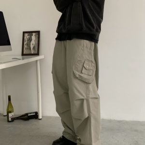 Japanese Retro Style Loose Functional Streetwear Work Pants for Men - Casual Straight-Leg Design