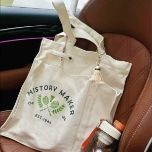 Japanese-Style Canvas Badminton Bag, Versatile Large Capacity Shoulder Tote, Casual Sport Tote for Everyday Use