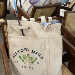 Japanese-Style Canvas Badminton Bag, Versatile Large Capacity Shoulder Tote, Casual Sport Tote for Everyday Use