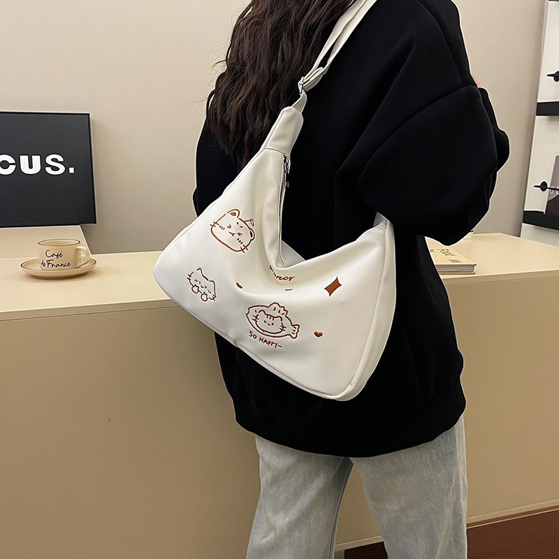 Japanese-Style Cartoon Commuter Bag for Women, 2025 Versatile Tote, Large Capacity Shoulder Crossbody Bag, Casual Chic Fashion