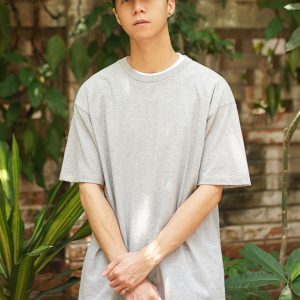 Japanese Style Heavyweight Solid Color Short Sleeve T-Shirt for Men and Women - Summer Round Neck Loose Fit Cotton Tee