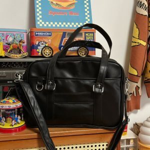Japanese-Style Retro PU Tote Bag for Women - Versatile Large Capacity Shoulder Crossbody Commuter Bag for College Students