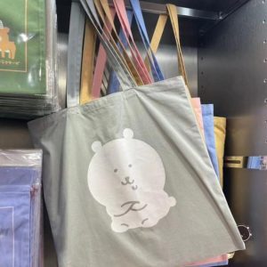 Japanese-Style Single-Shoulder Canvas Bag with Cute Bear Print - Large Capacity Artistic Youth Shopping Bag for Women
