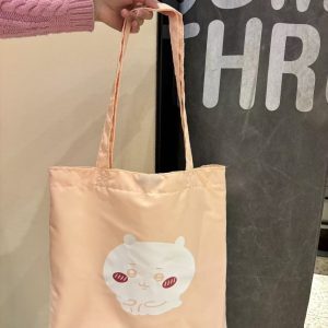 Japanese-Style Single-Shoulder Canvas Bag with Cute Bear Print - Large Capacity Artistic Youth Shopping Bag for Women