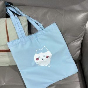 Japanese-Style Single-Shoulder Canvas Bag with Cute Bear Print - Large Capacity Artistic Youth Shopping Bag for Women