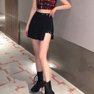 K-Pop Inspired Dance Costume Set - Spicy Girl Jazz Dance Top and Skirt Outfit for Performances and Parties
