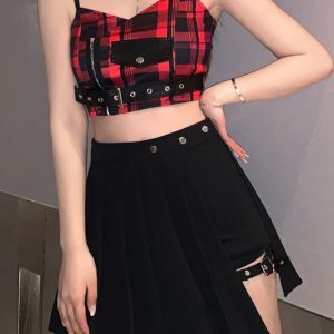 K-Pop Inspired Dance Costume Set - Spicy Girl Jazz Dance Top and Skirt Outfit for Performances and Parties