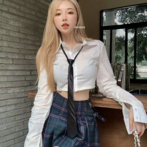 K-pop Inspired Jazz Dance Performance Outfit Set - Gogo Dance Cheerleading Hot Girl Shirt for Girls
