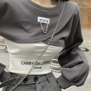K-Pop Inspired Short Sweatshirt for Autumn/Winter - Niche Design Jazz Dance Top for Girls, Perfect for Performance and Group Activities