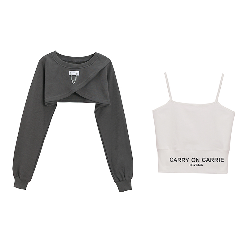 K-Pop Inspired Short Sweatshirt for Autumn/Winter - Niche Design Jazz Dance Top for Girls, Perfect for Performance and Group Activities