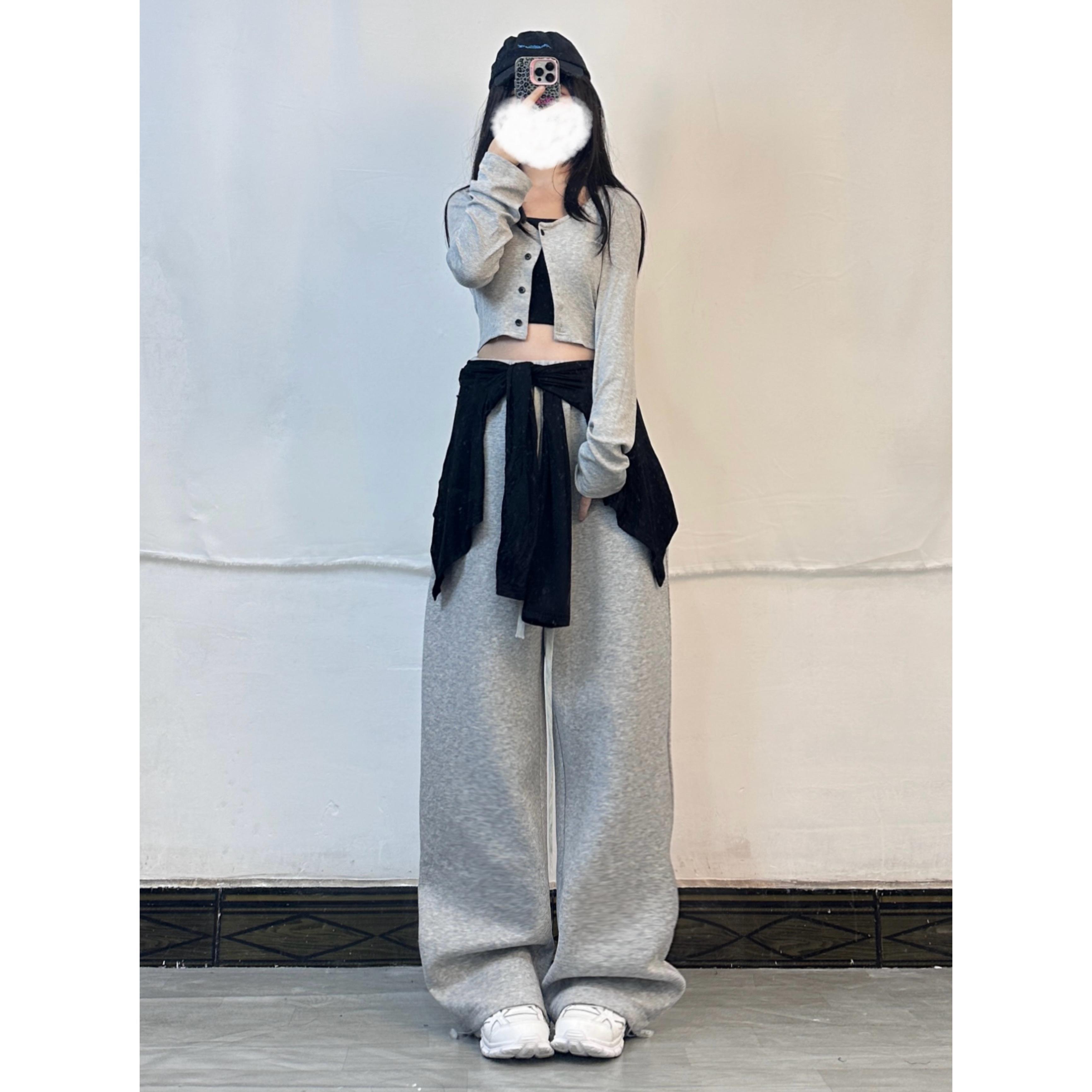 K-pop Jazz Dance Top for Women - Loose Slimming Casual Outfit with Long Pants - Autumn Winter Sportswear