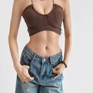 K-pop Style Jazz Dance Sports Bra with Removable Chest Pad, Sexy Thin Straps, Beautiful Back for Yoga and Fitness Women