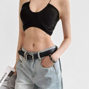 K-pop Style Jazz Dance Sports Bra with Removable Chest Pad, Sexy Thin Straps, Beautiful Back for Yoga and Fitness Women
