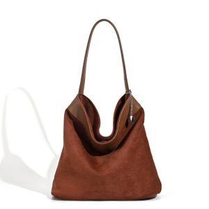 Korean Retro Large Capacity Suede Bucket Bag - 2025 Niche High-Quality Shoulder Bag for Commuting and Everyday Style
