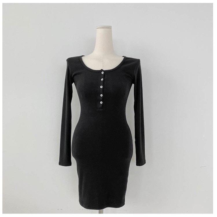 Korean Style 2025 Spring Sexy Bodycon Dress for Women, Tight Fitted Hip Skirt Trend, Chic Night Out Look