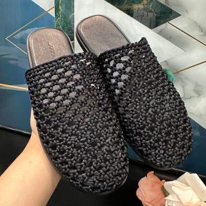 Korean Style 2025 Summer Artistic Woven Hollow Casual Flat Outdoor Shoes for Women
