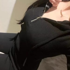 Korean Style Casual Sexy Waist-Cinching Hoodie and Flared Pants Women's Fashion Set - Versatile 90s Inspired Outfit