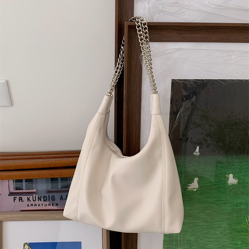 Korean Style Chain Tote Bag - High-End Lazy Chic Shoulder Handbag for Fashion Lovers