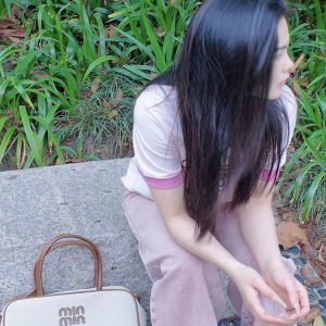 Korean Style Color-Blocking Canvas Bowling Handbag, Versatile Tote Shoulder Bag for Fashionable Everyday Use