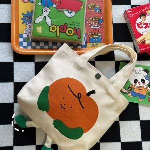 Korean Style Cute Casual Large-Capacity Canvas Tote Bag for Women - Spring/Summer INS Shoulder Bag & Student Backpack