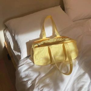 Korean Style Cylindrical Tote Shoulder Bag - Large Capacity Casual Travel Bag for Daily Versatile Use