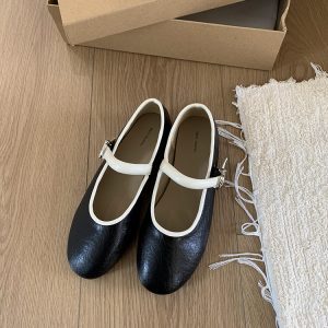 Korean Style Elegant Flat Mary Jane Shoes for Women - Comfortable Evening Wind Flats, Spring 2025 Collection