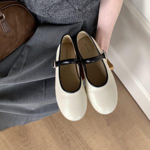 Korean Style Elegant Flat Mary Jane Shoes for Women - Comfortable Evening Wind Flats, Spring 2025 Collection