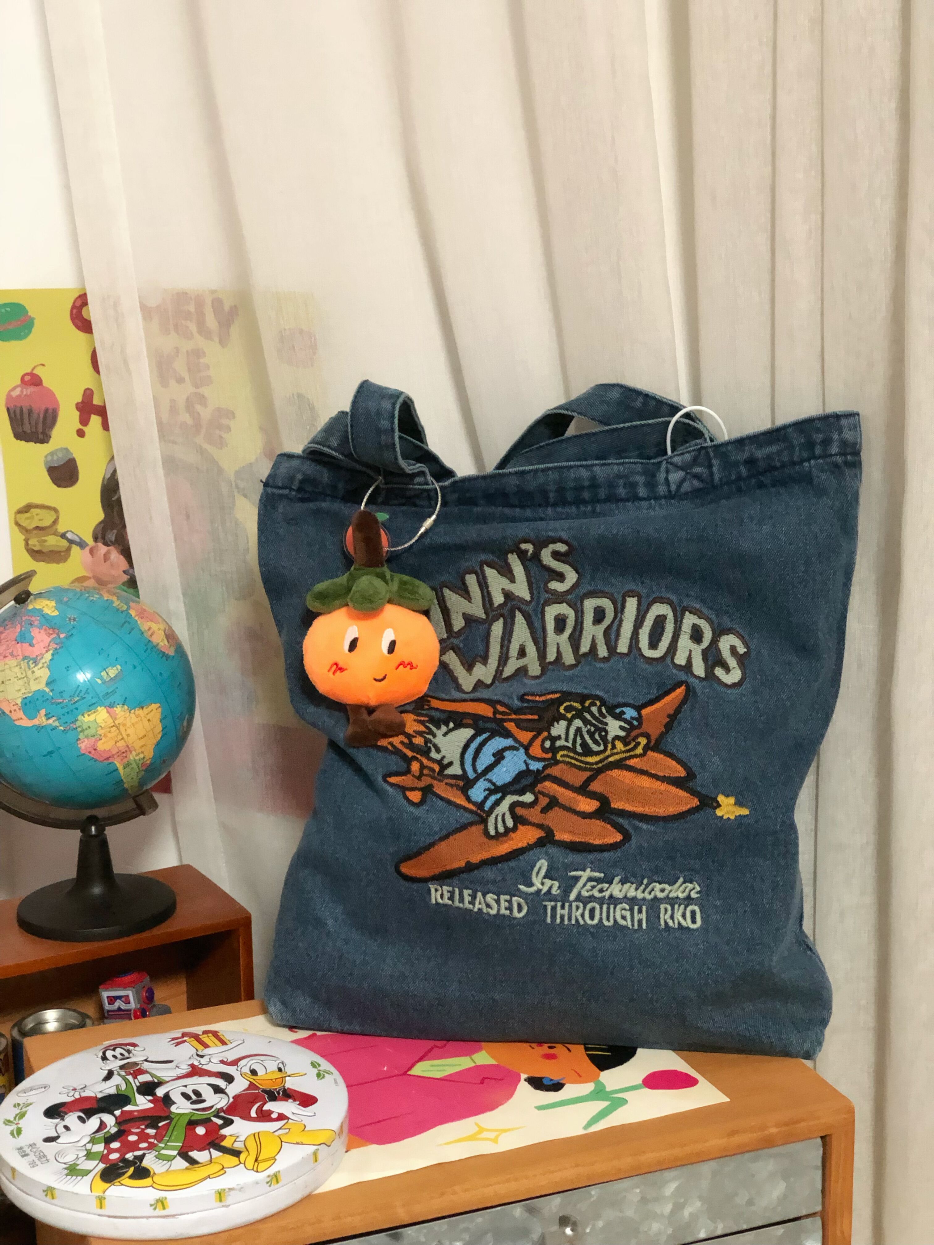 Korean-Style Embroidered Denim Shoulder Bag for Women, Trendy Large Capacity Commuter Tote, Japanese-Inspired Design