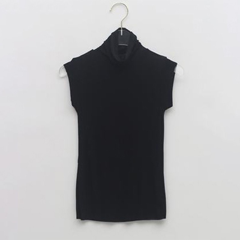 Korean Style High-Neck Fitted Women's Tank Top – Flattering Stretchy Design, Versatile and Enhances the Figure