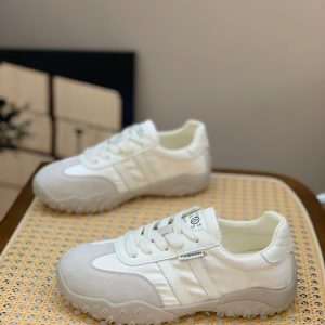 Korean-Style Lace-Up Thick-Soled Casual Shoes for Women - Lightweight Color-Blocking Summer 2025 Training Sneakers