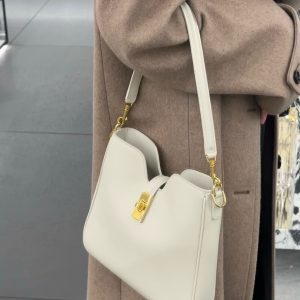 Korean-Style Light Luxury Bucket Bag with Lock Buckle, Women's Crossbody Shoulder Bag for Commuting, Niche Design 2025