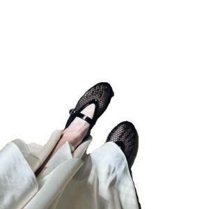 Korean-Style Mary Jane Women's Shoes, Summer Breathable Hollow Retro Flat Sandals, Mesh Shoes for Women