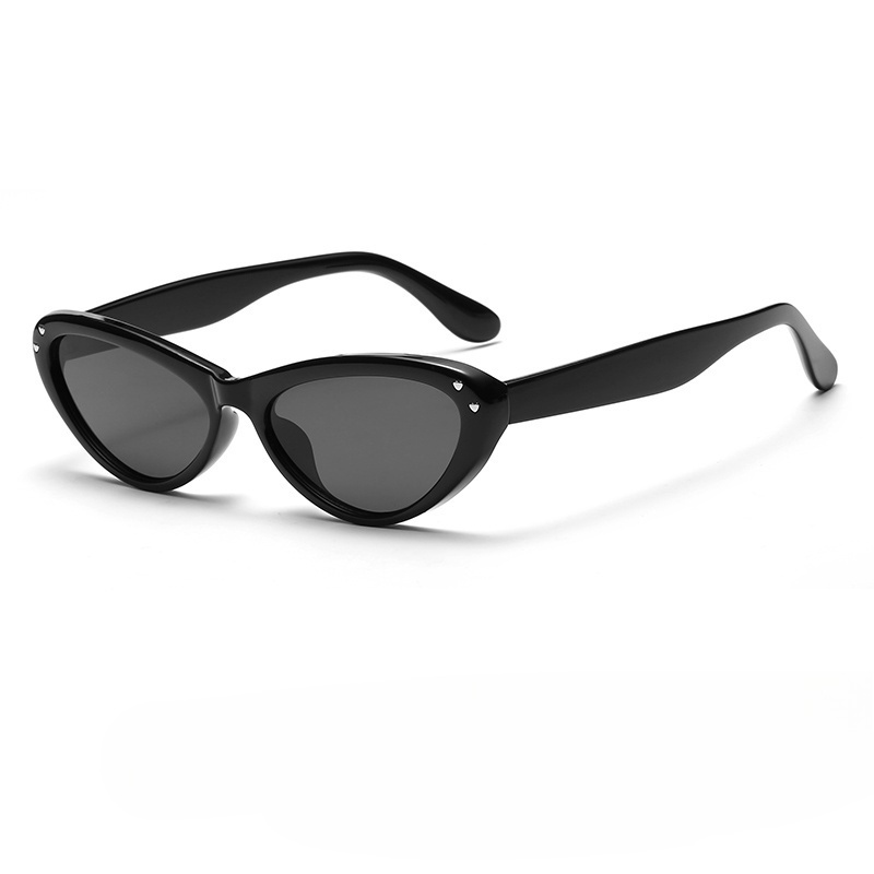 Korean Style Oval Cat Eye Sunglasses for Women, High-End UV Protection, Flattering for Slimming Round and Square Faces