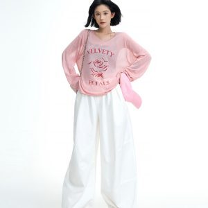 Korean Style Printed Long Sleeve Round Neck Sun Protection Knitted Top for Women - Loose, Thin Summer Cardigan Shirt