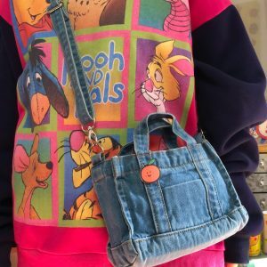 Korean Style Retro Denim Crossbody Bag - Versatile Tote for Commuting, School, and Everyday Use