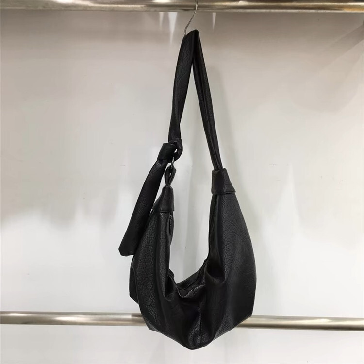 Korean-Style Retro Soft Leather Dumpling Bag for Women, Wrinkled High-Quality Lazy Shoulder Crossbody Bag, Large Capacity