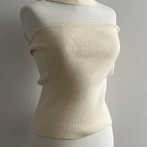 Korean Style Sexy Halter Slim-Fit Knitted Tank Top - Women's Shoulder-Baring Base Layer for Effortless Chic