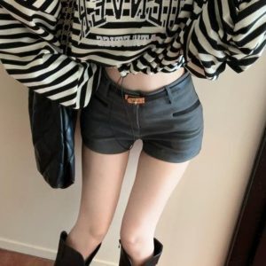 Korean Style Striped Jazz Dance Top for Women, Hip Hop Street Dance Sweatshirt, DS Girl Group Performance Outfit