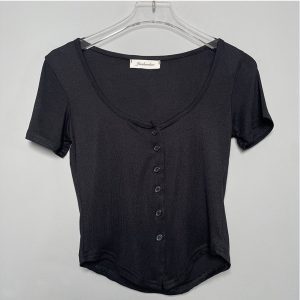 Korean Style Summer One-Button Short Sleeve Cardigan T-Shirt Top - Sexy, Feminine, Figure-Flattering Design