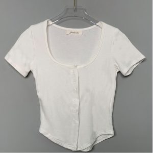 Korean Style Summer One-Button Short Sleeve Cardigan T-Shirt Top - Sexy, Feminine, Figure-Flattering Design