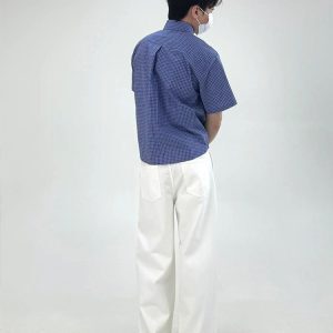 Korean Style Summer Short Sleeve Shirt for Men - Unique High-End Miu-Inspired Design