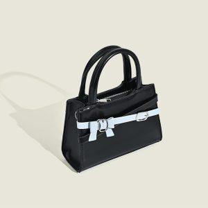 Korean-Style Sweet Girl Bow Small Square Bag - Trendy 2025 Versatile Shoulder Tote for Everyday Use