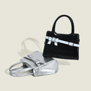 Korean-Style Sweet Girl Bow Small Square Bag - Trendy 2025 Versatile Shoulder Tote for Everyday Use