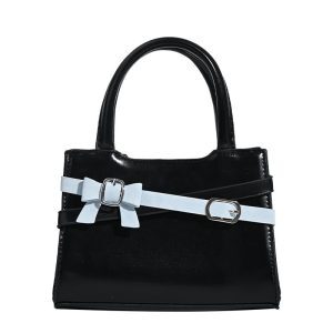 Korean-Style Sweet Girl Bow Small Square Bag - Trendy 2025 Versatile Shoulder Tote for Everyday Use