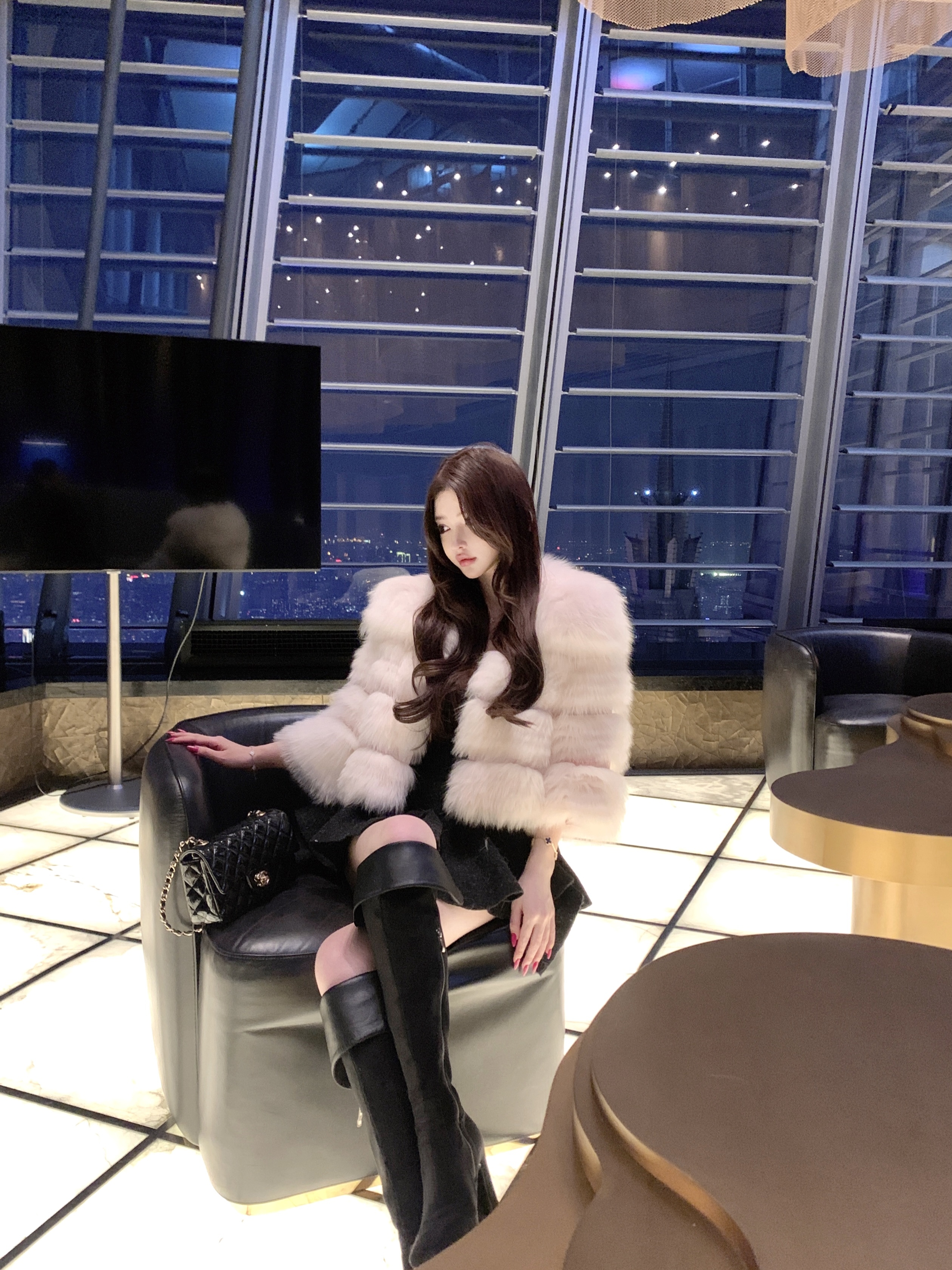 Korean-Style Two-Tone Genuine Leather Suede High-Heeled Slimming Boots - 90s Y2K Fashion Inspired